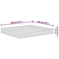 vidaXL Matelas en mousse moyennement doux 180x200 cm pas cher