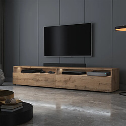 Selsey Meuble TV - REDNAW - 180 cm - chêne wotan - avec LED