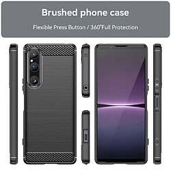 Htdmobiles Coque pour Sony Xperia 1 V - housse etui silicone gel carbone + verre trempe - NOIR