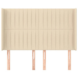 Avis Maison Chic Tête de lit scandinave avec oreilles,meuble de chambre Crème 147x16x118/128 cm Tissu -MN81173