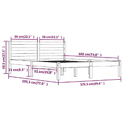 vidaXL Cadre de lit sans matelas 120x190 cm blanc pas cher