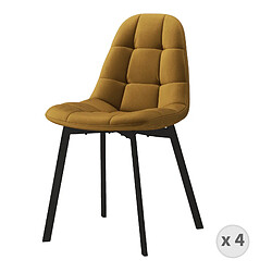 Moloo STELLIA-Chaise en Velours safran et métal noir (x4)