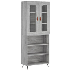 vidaXL Buffet haut Sonoma gris 69,5x34x180 cm Bois d'ingénierie