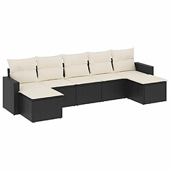 Maison Chic Salon de jardin 7 pcs avec coussins | Ensemble de Table et chaises | Mobilier d'Extérieur noir résine tressée -GKD95219