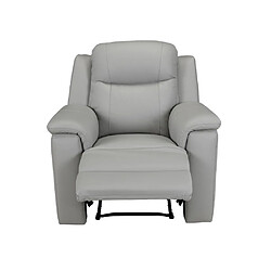 Vente-Unique Fauteuil relax EVASION en cuir - Gris clair