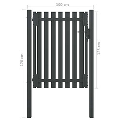 Acheter vidaXL Portail de clôture de jardin Acier 1x1,7 m Anthracite