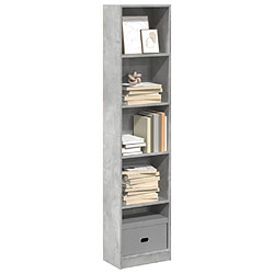 vidaXL Bibliothèque gris béton 40x24x176 cm bois d'ingénierie