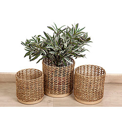 Set de pots de fleurs Romimex Naturel (3 Pièces)