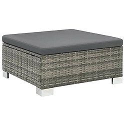 Acheter Maison Chic Salon de jardin 10 pcs + coussins - Mobilier/Meubles de jardin - Table et chaises d'extérieur Résine tressée Gris -MN35496