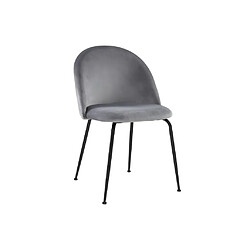 Acheter Vente-Unique Lot de 6 chaises en velours et acier inoxydable noir - Gris - MELBOURNE