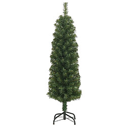 vidaXL Sapin de Noël artificiel mince avec support vert 120 cm PVC