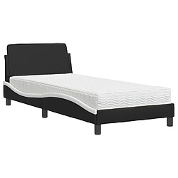 Vidaxl Lit avec matelas noir et blanc 80x200 cm similicuir