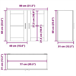 vidaXL Armoire murale de cuisine avec porte en verre Porto noir pas cher