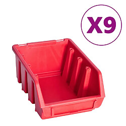 vidaXL Kit de bacs de stockage et panneaux muraux 103pcs rouge et noir