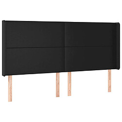 Avis Maison Chic Tête de lit scandinave à LED,meuble de chambre Noir 203x16x118/128 cm Similicuir -MN67902