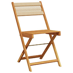 Avis vidaXL Chaises de bistrot lot de 2 beige bois d'acacia et corde