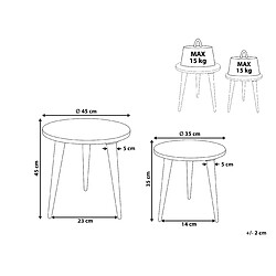 Avis Beliani Lot de 2 tables d'appoint en bois de manguier clair UDAY