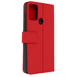 Avizar Housse Motorola Moto G50 Aspect Grainé Folio Stand Vidéo Rouge