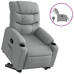 vidaXL Fauteuil inclinable électrique gris clair tissu