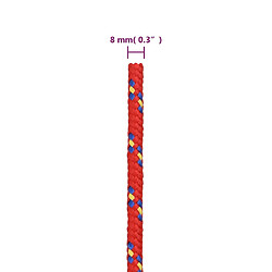 vidaXL Corde de bateau Rouge 8 mm 250 m Polypropylène pas cher