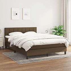 vidaXL Sommier à lattes de lit avec matelas Marron foncé 140x190 cm