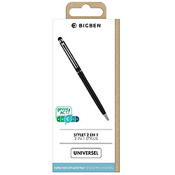 BigBen Connected Stylet Universel 2 en 1 Léger et Pratique avec Fonction Stylo à Bille Noir