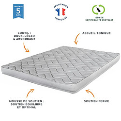 Ebac Matelas mousse + Sommier métal C224 140x190 Melissa - Hauteur 13 cm - Soutien ferme