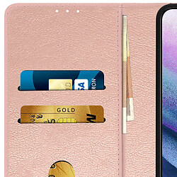 Avizar Étui pour Samsung Galaxy S21 Clapet Portefeuille Support Vidéo Rose Gold pas cher