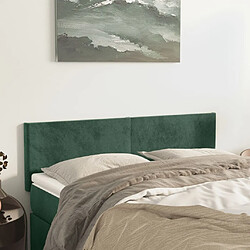 Maison Chic Lot de 2 Têtes de lit design pour chambre - Décoration de lit Vert foncé 72x5x78/88 cm Velours -MN11107