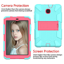 Avis Wewoo Housse Coque de protection en silicone bicolore antichoc pour Galaxy Tab A 8.0 2018 T387avec support Vert menthe + Rose rouge