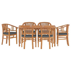 vidaXL Ensemble à manger de jardin 7 pcs Bois de teck solide