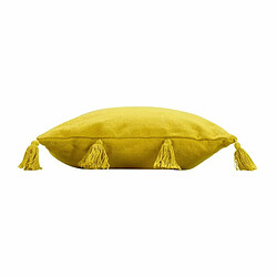 Paris Prix Coussin Déco à Pompons Tasselina 45x45cm Jaune