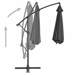 Acheter Maison Chic Parasol Jardin | Parasol en porte-à-feux avec poteau Aluminium 300 cm Anthracite - GKD67161