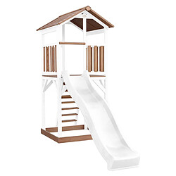 Avis AXI Beach Tower Aire de Jeux avec Toboggan en BLANC & Bac à Sable | Grande Maison enfant extérieur en marron & BLANC | Cabane de Jeu en Bois FSC