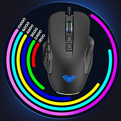 Souris Breathing Light Ultralight Filaire 14 Boutons Pour Gamer Desktop Noir