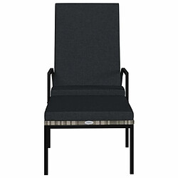 Avis Maison Chic Lot de 2 Bain de soleil,Chaises longues avec repose-pied Résine tressée Gris -GKD25483