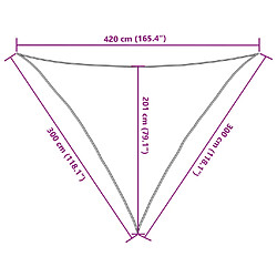 vidaXL Voile d'ombrage 160 g/m² Crème 3x3x4,2 m PEHD pas cher