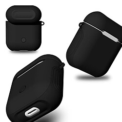 Acheter Wewoo Coque Protection Caoutchouc givré Paint + PC Bluetooth Ecouteurs Etui Sac de rangement anti-perte pour AirPods (Noir)