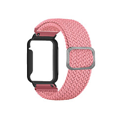 Bracelet en nylon élastique tressé pour votre Xiaomi Mi Band 7 Pro - rose/noir