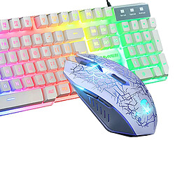 Ensemble Clavier Et Tapis De Souris Filaire USB T6 Rainbow LED pas cher