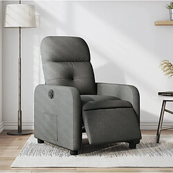 vidaXL Fauteuil inclinable électrique Gris foncé Tissu