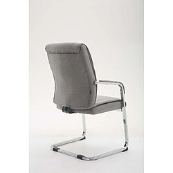 Avis Decoshop26 Chaise de visiteur XXL sans roulettes confortable et design en tissu gris clair BUR10696