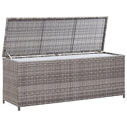 Helloshop26 Coffre boîte meuble de jardin rangement 120 x 50 x 60 cm résine tressée gris 02_0013080