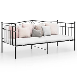 vidaXL Cadre de canapé-lit sans matelas noir métal 90x200 cm