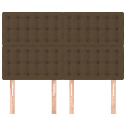 Avis Maison Chic Lot de 4 Têtes de lit design pour chambre - Décoration de lit Marron foncé 72x5x78/88 cm Tissu -MN77764