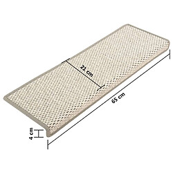 vidaXL Tapis d'escalier autocollants 15 pcs 65x21x4 cm Argenté pas cher