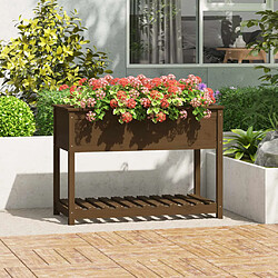 vidaXL Jardinière avec étagère Marron miel 111,5x54x81 cm Bois de pin