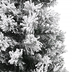 Avis vidaXL Sapin de Noël artificiel mince flocon de neige vert 150 cm PVC