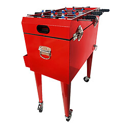 Acheter AXI Retro Cooler Rouge avec Babyfoot | Réfrigérateur de boissons mobile pour l'extérieur / le jardin | Glacière 76 litre