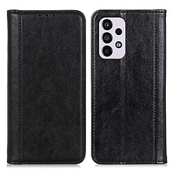 Etui en PU texture litchi, fermeture magnétique noir pour votre Samsung Galaxy A533 5G